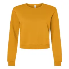 BELLA + CANVAS&reg; Women's Sponge Fleece Classic Crewneck Sweatshirt Heather Mustard