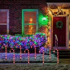 Northlight Lighted Candy Cane 8-Function Outdoor Christmas Pathway Markers - 24" - Set of 8 Red