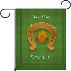 St Patricks Day Garden Flag Decorations, Green Hat Lucky Shamrock Decorations Yard Flags Irish Outdoor Decor For Farmhouse Holiday,St.Patrick'S Day Garden Flag 12x18 Inch Double Sided