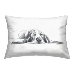Stupell Industries Bloodhound Pup Naptime Outdoor Printed Throw Pillow Design by Lindsay Kivi Fine Art, 14 x 7 x 20