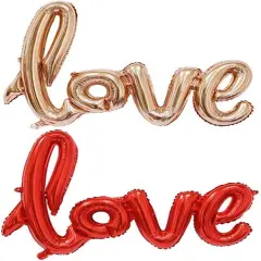 Love Foil Balloon Mylar Balloons,Valentines Day Wedding Party Decoration,2Pcs