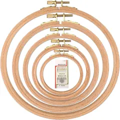 5 Pcs 5 Sizes Beech Wood Embroidery Hoops, Cross Stitch Hoop Wooden Circle for Embroidery, Cross Stitch, Needlework, Art Craft Sewing and Hanging, Wedding Wreath Decoration
