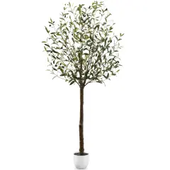 Best Choice Products 6.5Ft Artificial Olive Tree, Lifelike Faux Tree, Home Accent Decor w/ Planter Pot, Realistic Trunk Green
