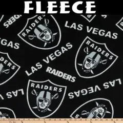 Licensed NFL Las Vegas Raiders Allover Fleece 70383 Fabric by the Yard