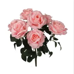 Rose Bush w/ 7 Silk Blooms 20" - 4 PACK