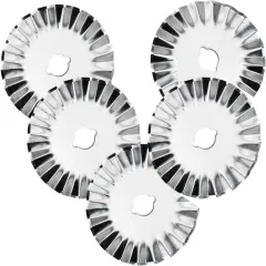 45mm Rotary Cutter Blades, Wavy Replacement Blades, Pinking Rotary Blades Refill 45mm,Fits Fiskars,OLFA, SKS-7,Fabric Cutting Blades Refill for Quilting Scrapbooking Sewing Arts &Crafts,5 Pack(Silver)