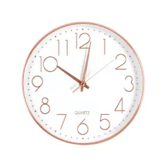 Modern 9.8-Inch Silent Wall Clock &ndash; Minimalist Design, Battery Operated Pink