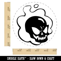 Flaming Cartoon Ghost Skull Bone Monster Spirit Apparition Rubber Stamp for Stamping Crafting Planners