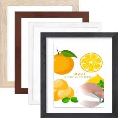 8 &times; 10 wood grain picture frame HD glass 4 color picture frames a set of 4, display pictures 5 &times; 7 cushion or 8 &times; 10 modern style wood grain composite picture frame, the best gift for friends and relatives