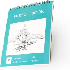 9"x12" Sketch Book for Drawing, 50 Sheets Spiral Bound Art Sketchbook, Premium Sketch Paper, Acid Free (68lb/100gsm) Art Sketchbook Artistic Drawing Painting Paper Pad Book