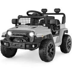 Best Choice Products 6V Kids Ride-On Truck Car w/ Parent Remote Control, 4-Wheel Suspension, LED Lights Light Gray
