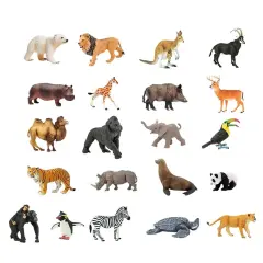 Childcraft Hand-Painted Zoo Animals, Assorted Figurines, Set of 21