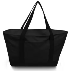 Liberty Bags&reg; Bay View Giant Zipper Beach Tote BLACK/ BLACK