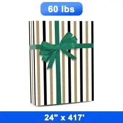 Striped Gift Wrap 24" x 417" Roll 60 lbs