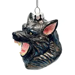 Classic Werewolf Horror Theme Glass Ornament, Vintage Halloween Tree Decoration