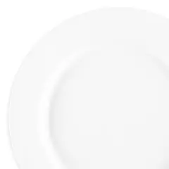 Matte Milk White Round Disposable Plastic Dinner Plates - 10" (120 Plates)