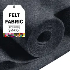 FabricLA Acrylic Felt Fabric - 72" Inch Wide 1.6mm Thick Felt by The Yard - Use Soft Felt Sheets for Sewing, Cushion, and Padding, DIY Arts & Crafts (2 Yards, Charcoal)