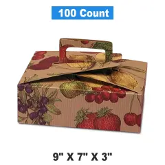 Flat Take Out Food Carrier with Handle 9" x 7" x 3"