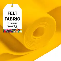 FabricLA Craft Felt Fabric - 72" Inch Wide & 1.6mm Thick Non-Stiff Felt Fabric by The Yard - Use This Soft Felt Roll for Crafts - Felt Material Pack - Gold Felt, 20 Continuous Yards