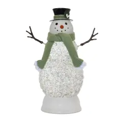 Melrose LED Lighted Snowman Christmas Snow Globe - 11" White