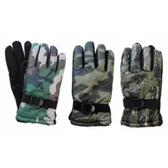 Solid Wing Camo Ski Gloves for Stylish Winter Protection Assorted