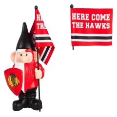 Chicago Blackhawks Gnome with Flag Here Come The Hawks