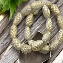 *10* 13x8mm Gold Washed Crystal AB Pine Cone Beads