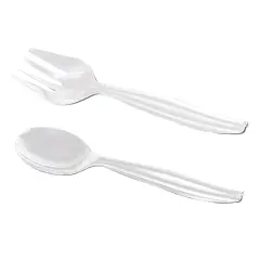 Clear Disposable Plastic Serving Flatware Set (150 Pairs)