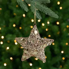 Northlight Tri-Color Star Shaped Christmas Ornament - 6" - Gold
