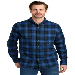 Eddie Bauer&reg; Long Sleeve Favorite Flannel Plaid Shirt Cobalt Tartan