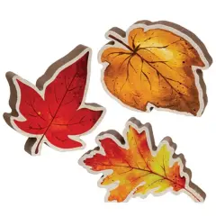3 Asstd. Chunky Wood Fall Leaf Sitters Wooden Autumn Decor for Tabletop