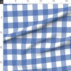 Various Fabrics by the Yard or Fat Quarter Cobalt Buffalo Plaid Gingham Blue White Brush Watercolor Check Medium Preppy Traditional Classic Inch Custom Printed Fabric by Spoonflower