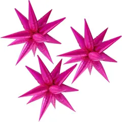 3pcs 26inch babe pink Star foil balloons(Girl Pink)