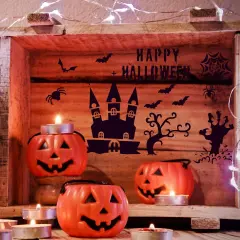 24 PCS Halloween Stencils for Painting Reusable Pumpkin Ghost(24pcs Halloween)