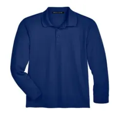 Devon & Jones&reg; CrownLux Performance Men's Plaited Long Sleeve Polo True Royal
