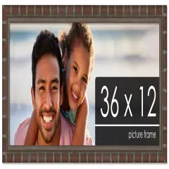 36x12 Modern Bamboo Picture Frame with UV-Resistant Acrylic & Acid Free Backing, Available in5 Finishes - Gold, Silver, Brown, Black, and Natural