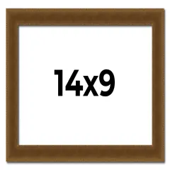 Photo Size Flat Gold Picture Frame - UV Acrylic, Foam Board Backing, Hanging Hardware