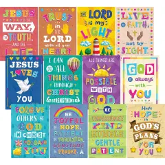 Bible Verses Small Poster Pack, 12 Posters