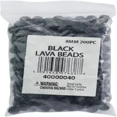 CousinDIY 8mm Lava Beads 200/Pkg-Black