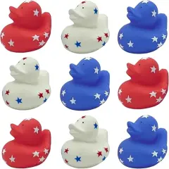 4E's Novelty 24 Pack Patriotic Rubber Duck - 2" Jeep Ducks for Ducking, Duck Party Favors 4th of July