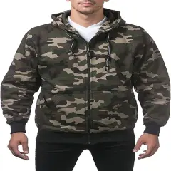 Men's Heavyweight Full Zip Fleece Hoodie | RADYAN&reg; GREEN CAMO