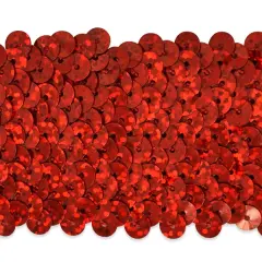 5 yards of 5 Row 1 3/4" Starlight Hologram Stretch Sequin Trim | 5 yard cut Red
