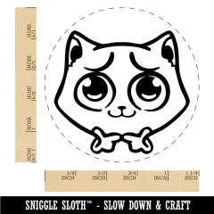 Nervous Cat With A Question Touching Fingers Rubber Stamp for Stamping Crafting