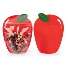 Apple Shaped Pouch w/ Zipper 7 3/4" x 3" x 7 3/4" 100 pack SP7AZ