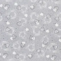 Mook Fabrics Hearts Adored Printed PUL Fabric [60 in. Wide] - By The Yard Grey