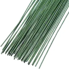 60 Pieces 18 Gauge Floral Stem Wire 14 Inch Crafting Floral Paper Wrapped Wire, Dark Green