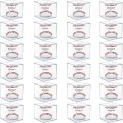 24 Pack Baseball Display Case, UV Protected Acrylic Boxes for Display,Clear Display Case Baseball Cube Memorabilia Showcase Autograph Ball Protector&hellip;