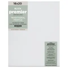 Blick Premier Stretched Cotton Canvas - Traditional Profile, Back-Stapled, 16" x 20"