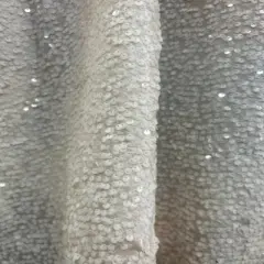 1 Yard Sequin Taffeta Fabric Sparkle Event Backdrop Costume Material 50/54 Inches Wide Ivory