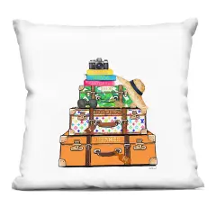 Stupell Industries Bright Glam Travel Cases Decorative Printed Throw Pillow design by Amanda Greenwood, 18 x 7 x 18